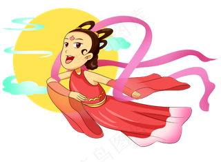 红衣嫦娥飞天