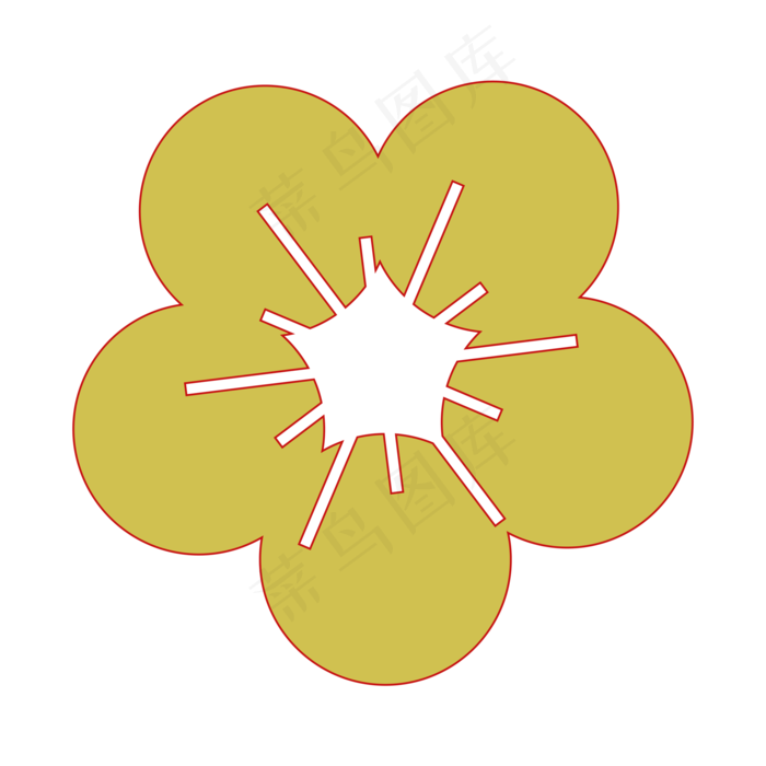 卡通新年梅花图标装饰