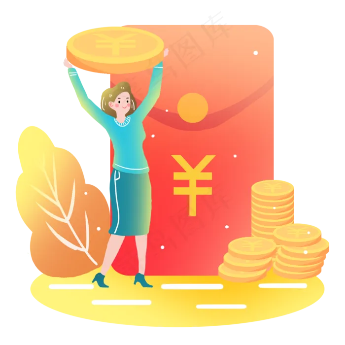 金融投资理财金币扁平素材(2000X2000(DPI:300))psd模版下载