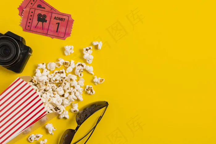 复制太空电影票和爆米花