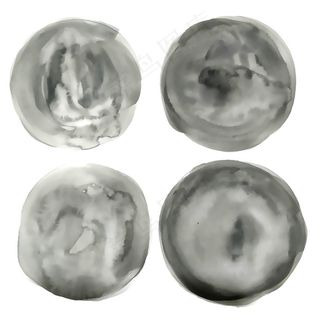 圆形水彩灰色圆形纹理集四个