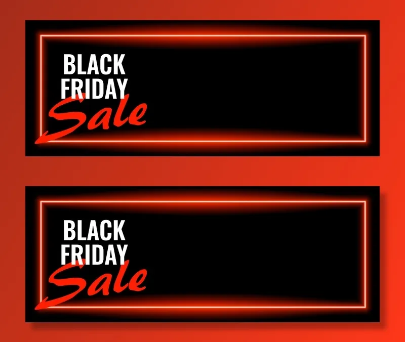 黑色星期五出售霓虹宽横幅banner设计eps,ai矢量模版下载
