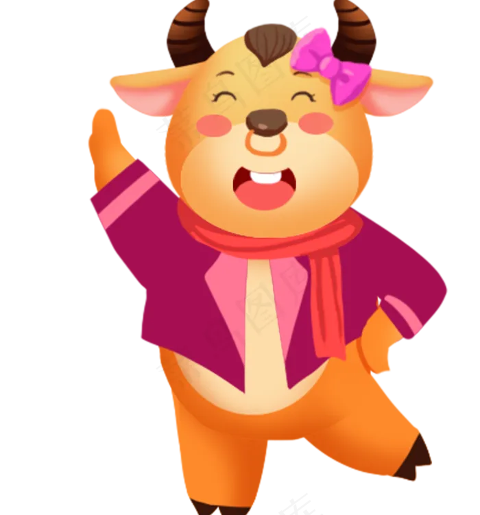 卡通牛动物(1510X1620(DPI:300))psd模版下载