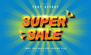 超级销售漫画文本效果