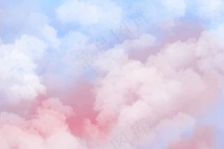手绘水彩粉彩天空云背景
