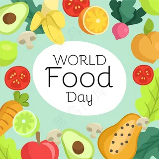 手绘世界粮食日