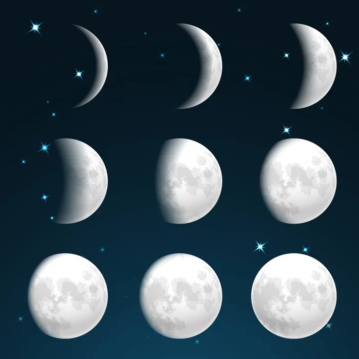 星空中的月相eps,ai矢量模版下载