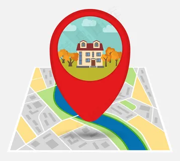 一个想象中的城市地图，地图上有一座孤独的房子。矢量图。