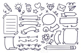 手绘项目符号轴颈元件