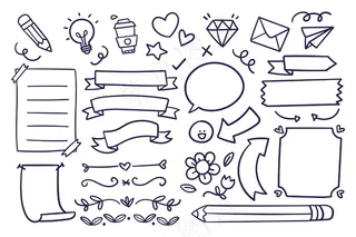 手绘项目符号轴颈元件