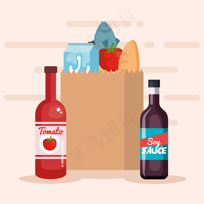 带产品的购物袋