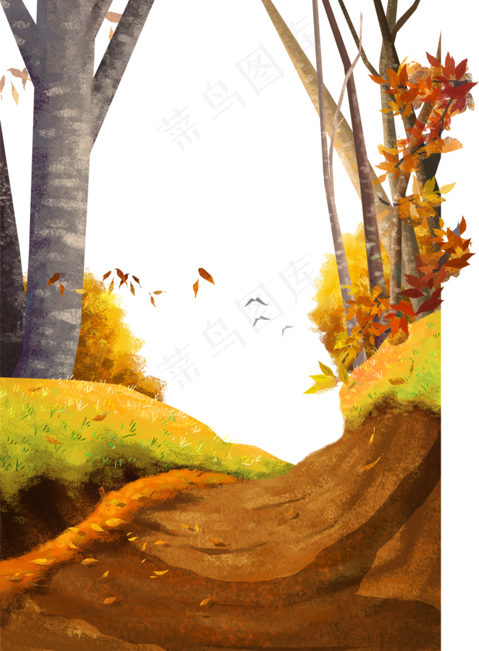 秋天山路(1474X2000(DPI:300))psd模版下载
