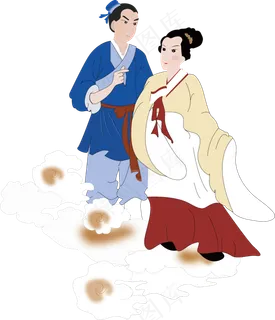 七夕节浪漫系中国风牛郎与织女