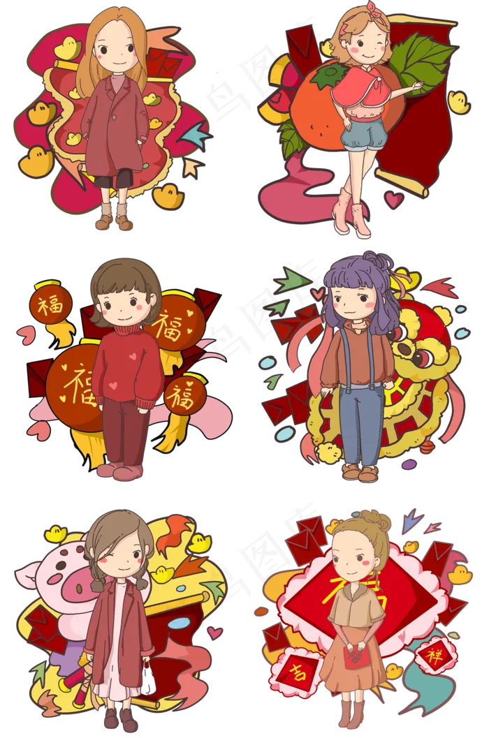 新年舞狮红包(2000X3020(DPI:264))psd模版下载