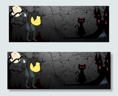 万圣节大促诡异黑色banner