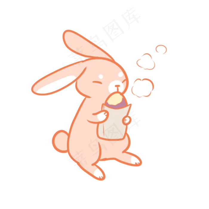 吃烤红薯的兔子(2100X2100(DPI:300))psd模版下载