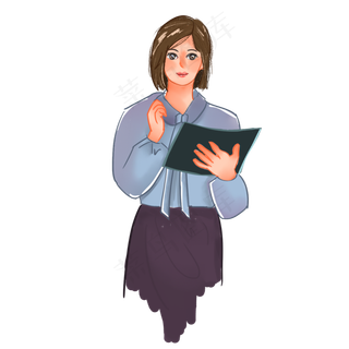  拿着书本的老师 