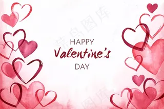 情人节背景水彩