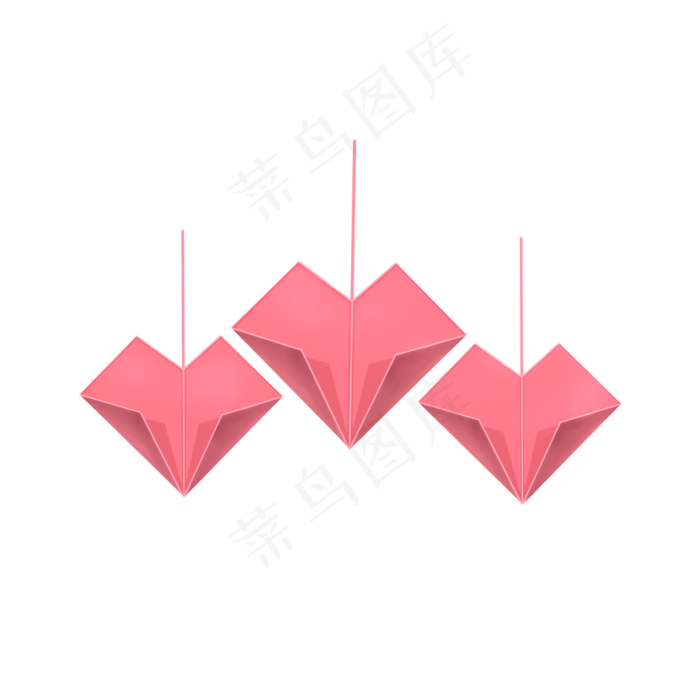 七夕节折纸爱心素材(2000X2000(DPI:300))psd模版下载