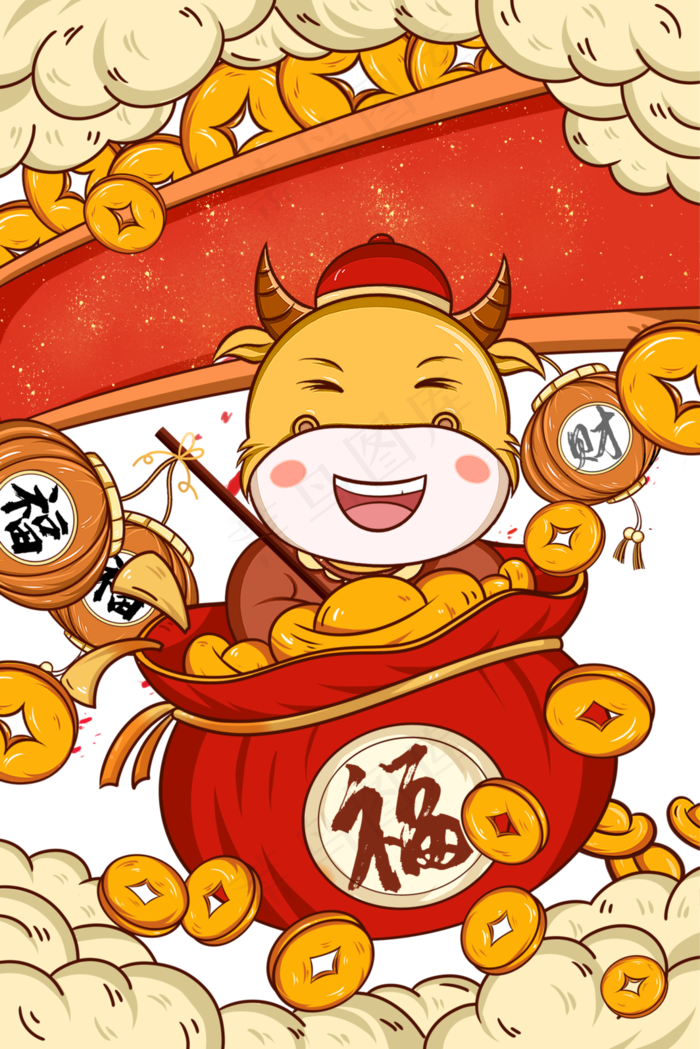 2021春节红色喜庆恭喜发财