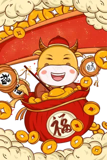 2021春节红色喜庆恭喜发财