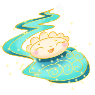 国潮祥云冬至可爱饺子