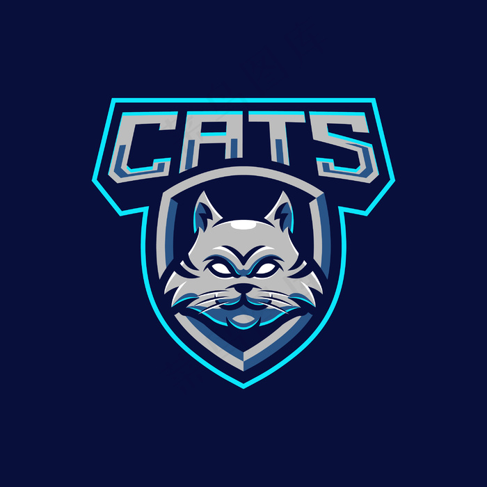 猫吉祥物标志设计eps,ai矢量模版下载