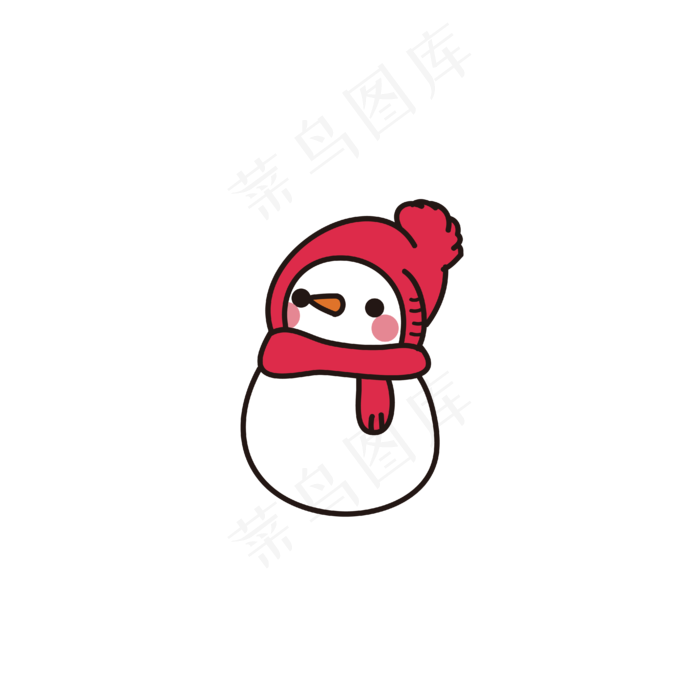 矢量手绘卡通雪人(2000X2000(DPI:300))ai矢量模版下载