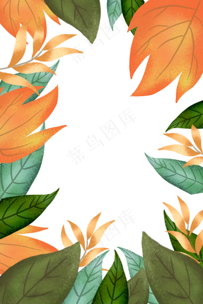 秋天树叶边框(1024X1536(DPI:300))psd模版下载