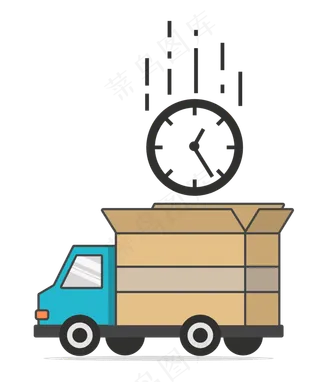 扁平风送货快递货车