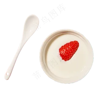 新鲜的草莓牛奶免抠图