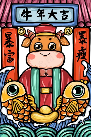 2021牛年国潮牛年大吉