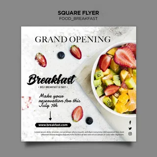 早餐概念宣传单,DM传单模板