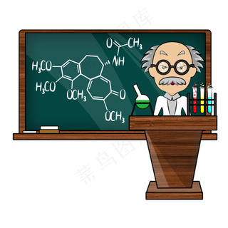 教师节开学日化学老师教书场景