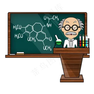 教师节开学日化学老师教书场景
