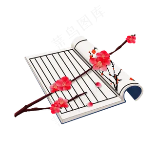 古书梅花花枝