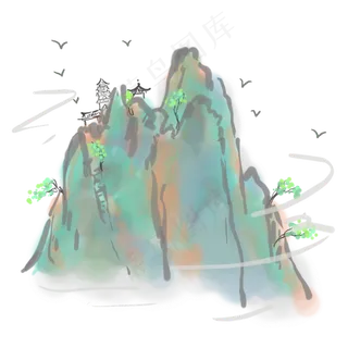 中国风水墨青山