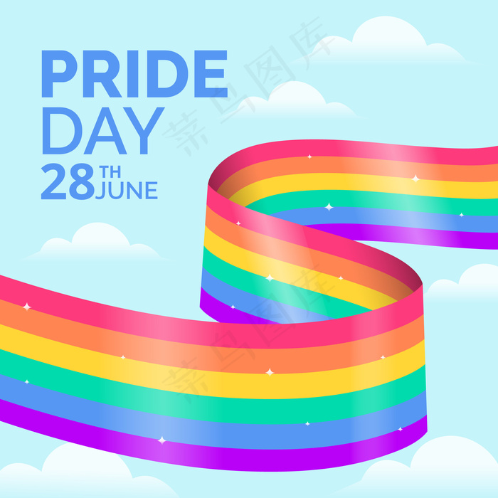 骄傲日闪亮的旗帜banner丝带背景