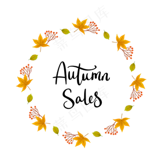 立秋植物圆形促销边框