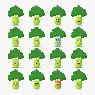 可爱的花椰菜与表情设置