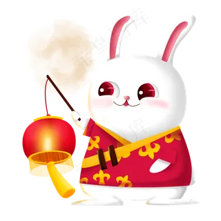 中秋节玉兔拿灯笼