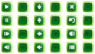 卡通按钮设置两个位置的图标绿色图标工具包游戏