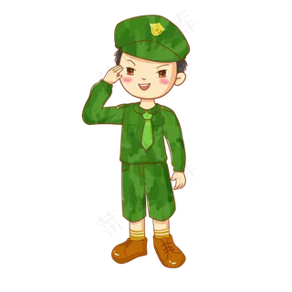 国庆节穿着迷彩服的军人敬礼免抠 国庆节穿着迷彩服的军人敬礼免抠