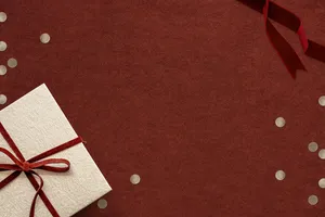 带有设计空间的红色圣诞社交媒体横幅banner背景