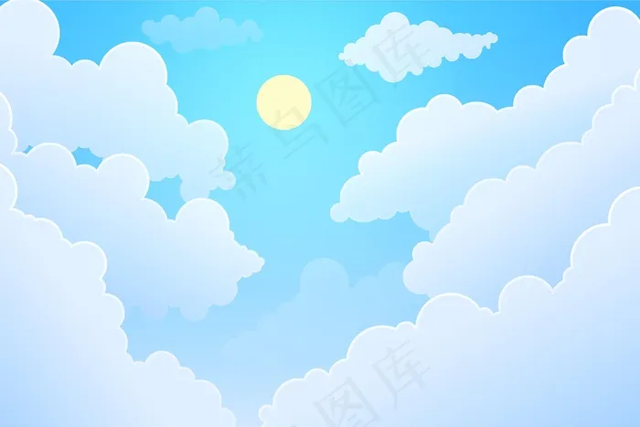 天空-视频会议的背景eps,ai矢量模版下载