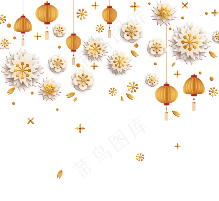 金色梅花灯笼三维剪纸新年和(2500X2500(DPI:300))psd模版下载