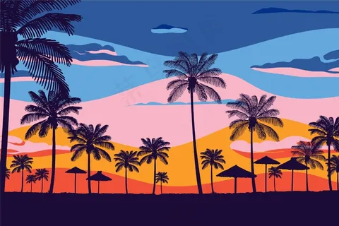 彩色手掌轮廓背景 彩色手掌轮廓背景