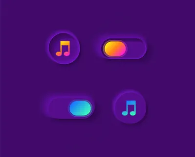 音乐播放器开关ui元素套件