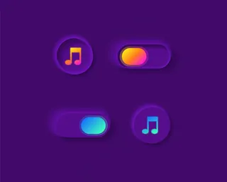 音乐播放器开关ui元素套件