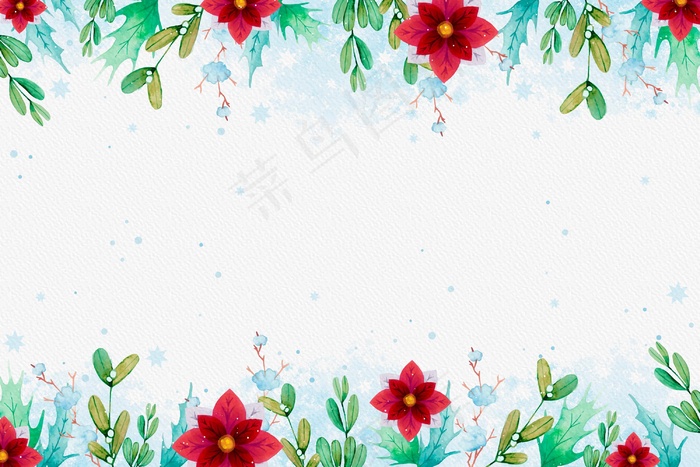 水彩画圣诞背景eps,ai矢量模版下载
